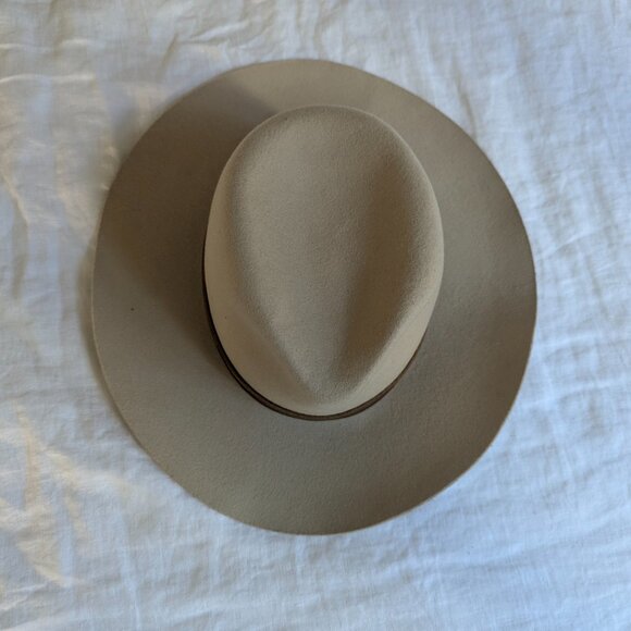 Wyeth 100% Australian Wool Taupe Felt Cowboy Hat - Picture 6 of 11
